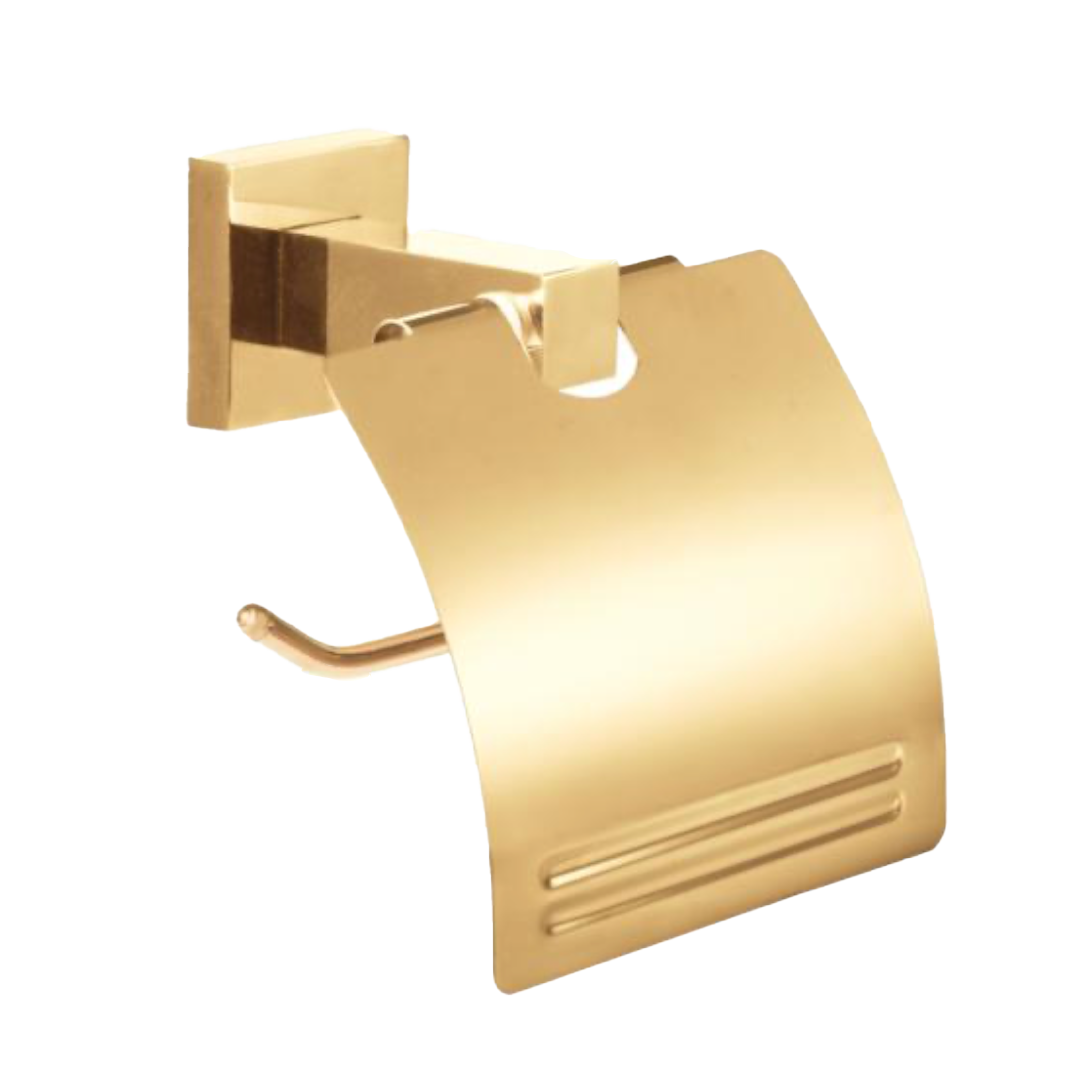 ACCESORIO DE BAÑO TIPO PORTA ROLLO - PAPELERA LUJOSA LÍNEA BRESSIA NEGRO MATE