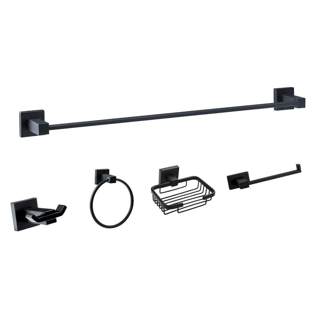 SET DE ACCESORIOS PARA BAÑO DE 5 PIEZAS LÍNEA BRESSIA CROMADO