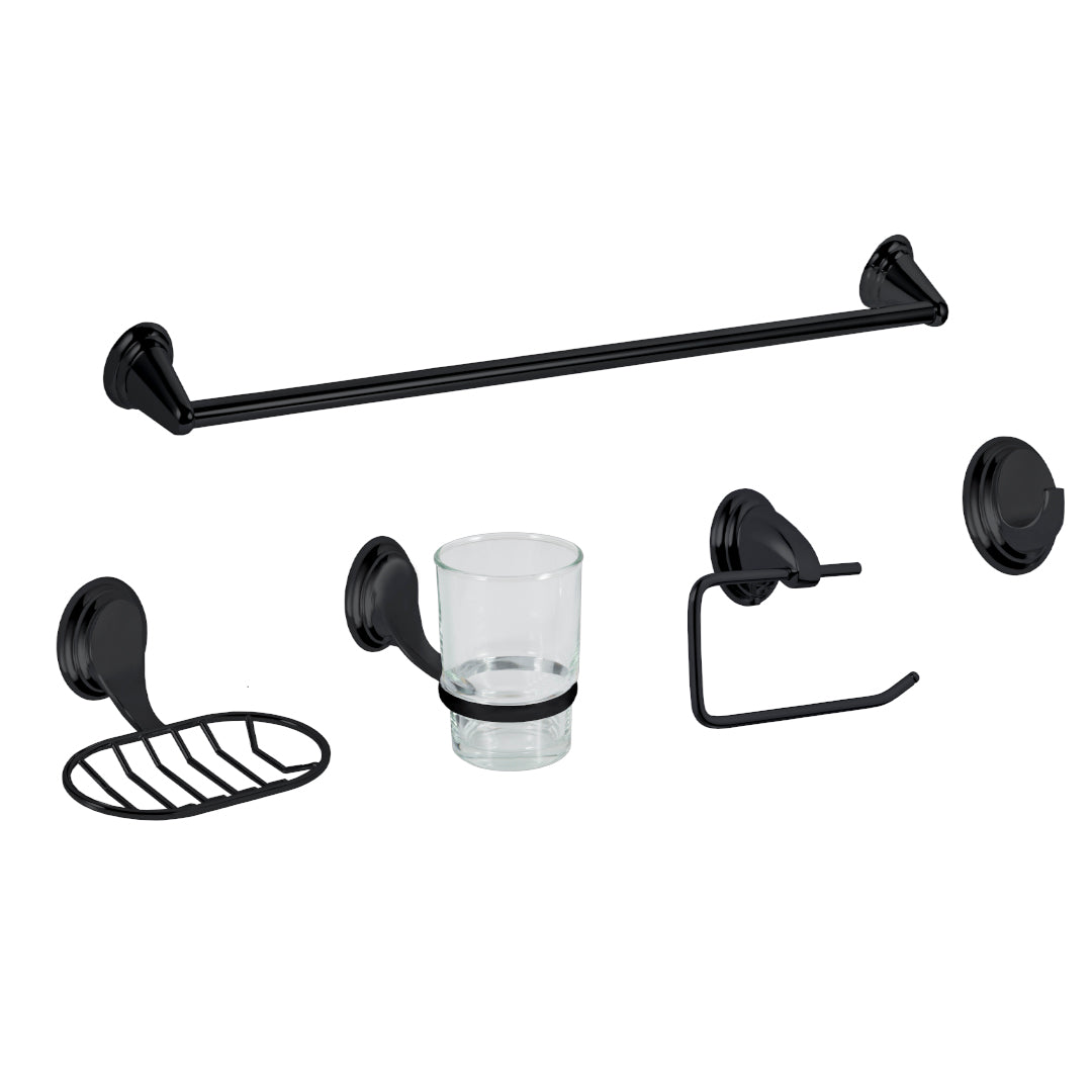SET DE ACCESORIOS PARA BAÑO DE 6 PIEZAS LÍNEA TURIN 2000 CROMADA