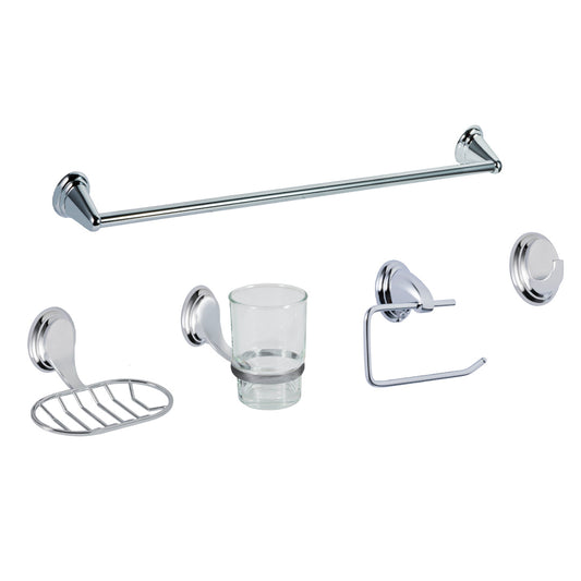 SET DE ACCESORIOS PARA BAÑO DE 6 PIEZAS LÍNEA TURIN 2000 CROMADA