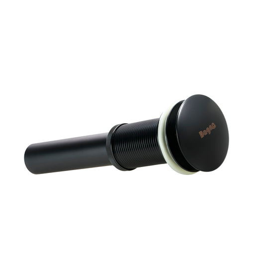 DESAGÜE PARA LAVAMANOS TIPO HONGO CON TAPA PUSH NEGRO MATE