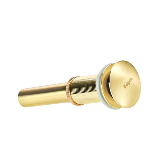 DESAGÜE PARA LAVAMANOS TIPO HONGO CON TAPA PUSH DORADO