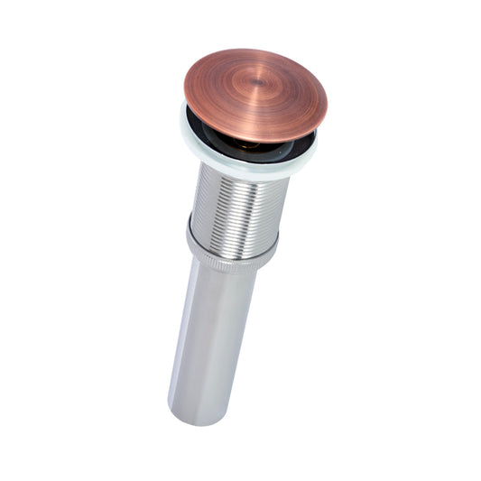 DESAGÜE PARA LAVAMANOS TIPO HONGO CON TAPA PUSH COBRE ANTIQUE BRILLANTE