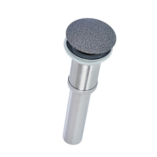 DESAGÜE PARA LAVAMANOS TIPO HONGO CON TAPA PUSH ALUMINIO MARTILLADO