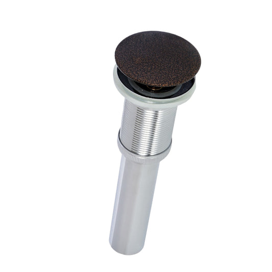 DESAGÜE PARA LAVAMANOS TIPO HONGO CON TAPA PUSH COBRE MARTILLADO