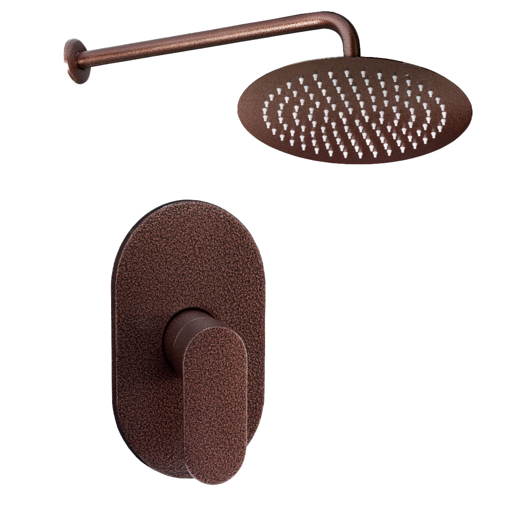 CONJUNTO DUCHA MONOCONTROL CASTELLO 10" + BRAZO DE 40CM COBRE ANTIQUE BRILLANTE