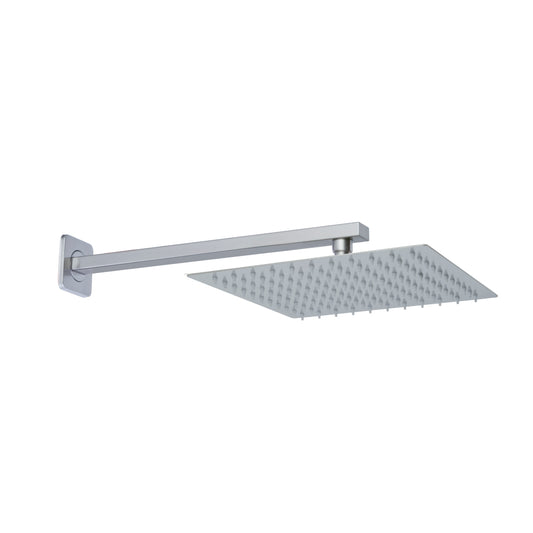 REGADERA CUADRADA ROMA 12" + BRAZO DE 40 CM CROMADA