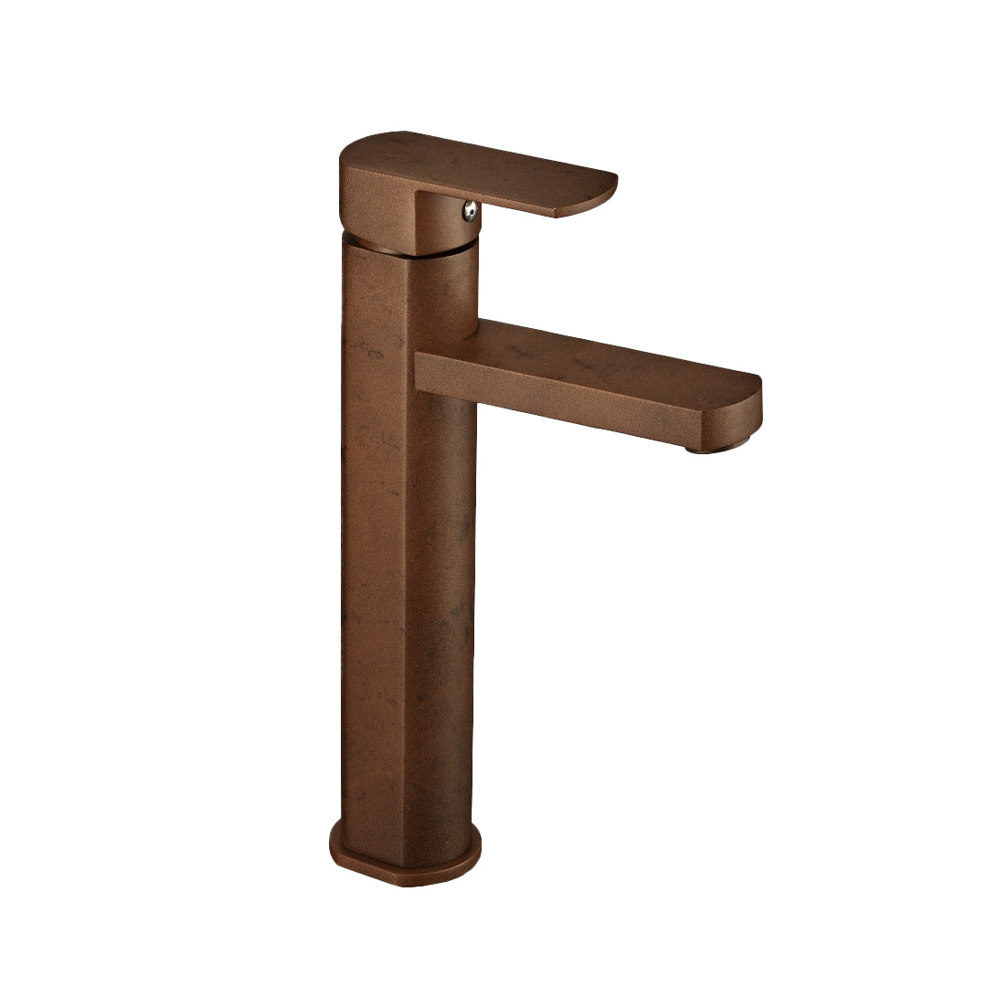 MEZCLADOR LAVAMANOS CON AIREADOR MONOCONTROL ALTO CASTELLO BRONCE ANTIQUE MATE