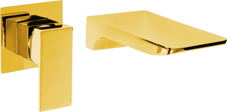 GRIFERÍA EMPOTRADA EN PARED MONOCONTROL PARA LAVAMANOS DORADO