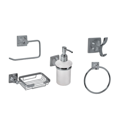 SET DE ACCESORIOS PARA BAÑO DE 5 PIEZAS LÍNEA CASTELLO BRUSHED NICKEL