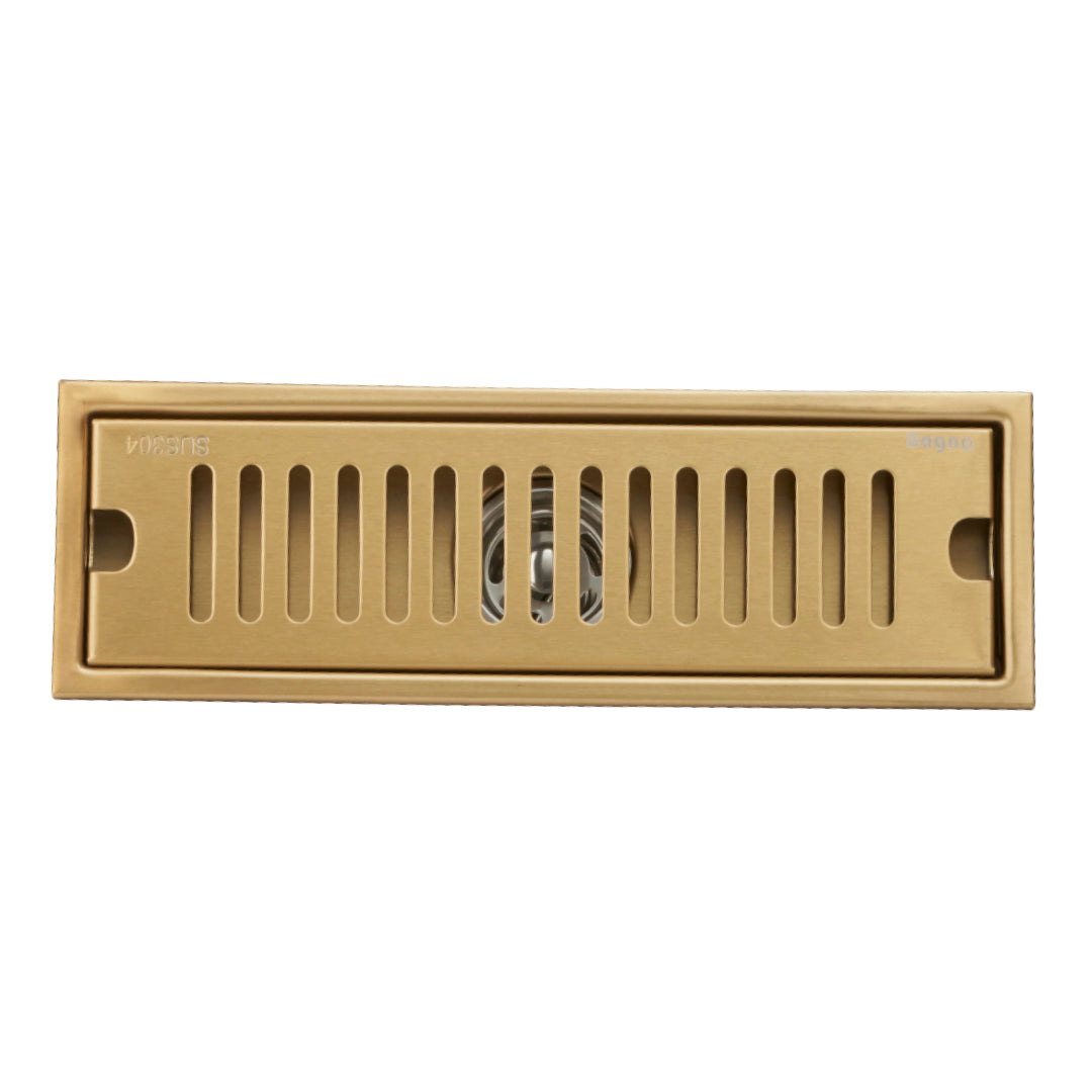 REJILLA SIFÓN DE PISO RECTANGULAR TIPO LADRILLO 30 CM NEGRO MATE