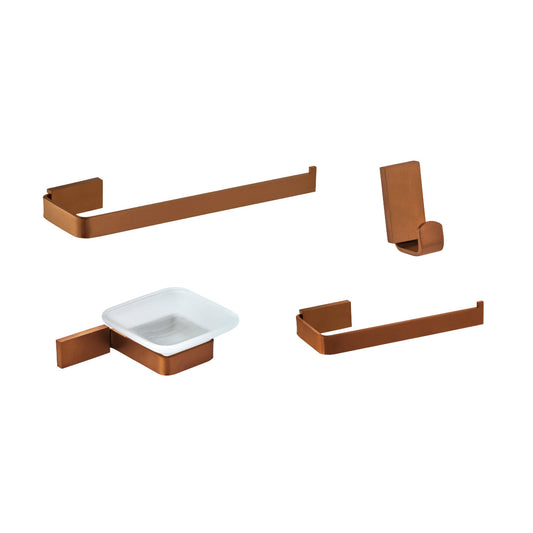 SET DE ACCESORIOS PARA BAÑO DE 4 PIEZAS LÍNEA BERLIN BRUSHED ROSE GOLDEN