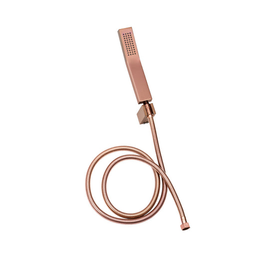 TELEDUCHA NAPOLES CON MANGUERA 1,50 MTS + SOPORTE METÁLICO ORO ROSA
