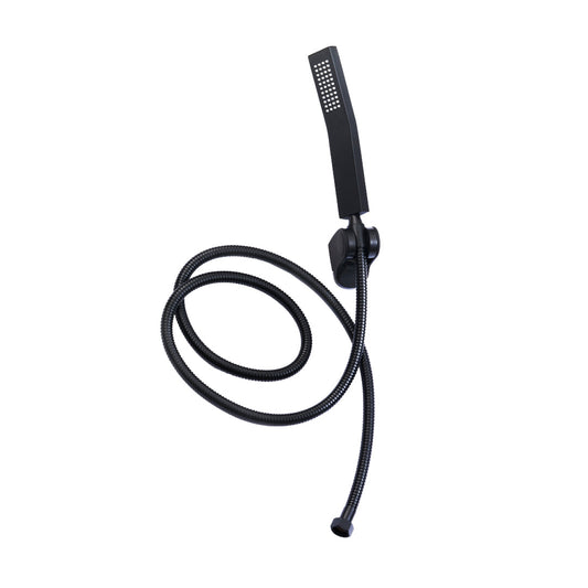 TELEDUCHA NAPOLES CON MANGUERA 1,50 MTS + SOPORTE METÁLICO NEGRO MATE