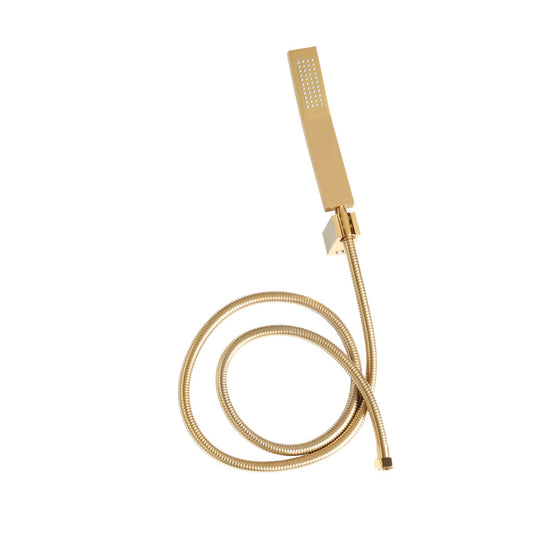 TELEDUCHA NAPOLES CON MANGUERA 1,50 MTS + SOPORTE METÁLICO DORADO