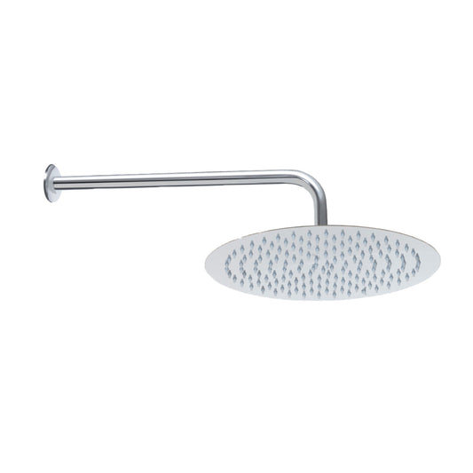 REGADERA REDONDA CASTELLO 12" + BRAZO DE 40 CM CROMADA