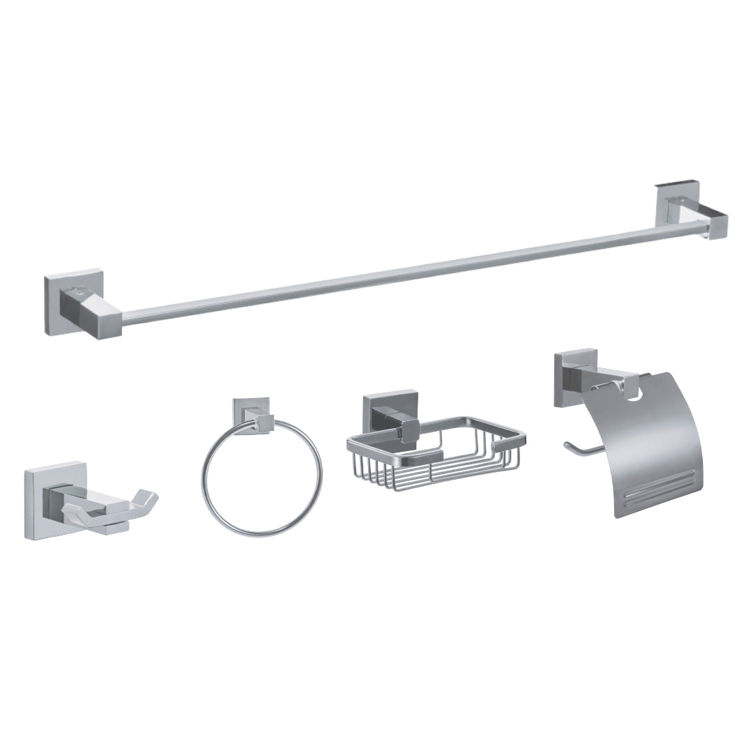 SET DE ACCESORIOS PARA BAÑO DE 5 PIEZAS LÍNEA BRESSIA DORADO MANHATTAN