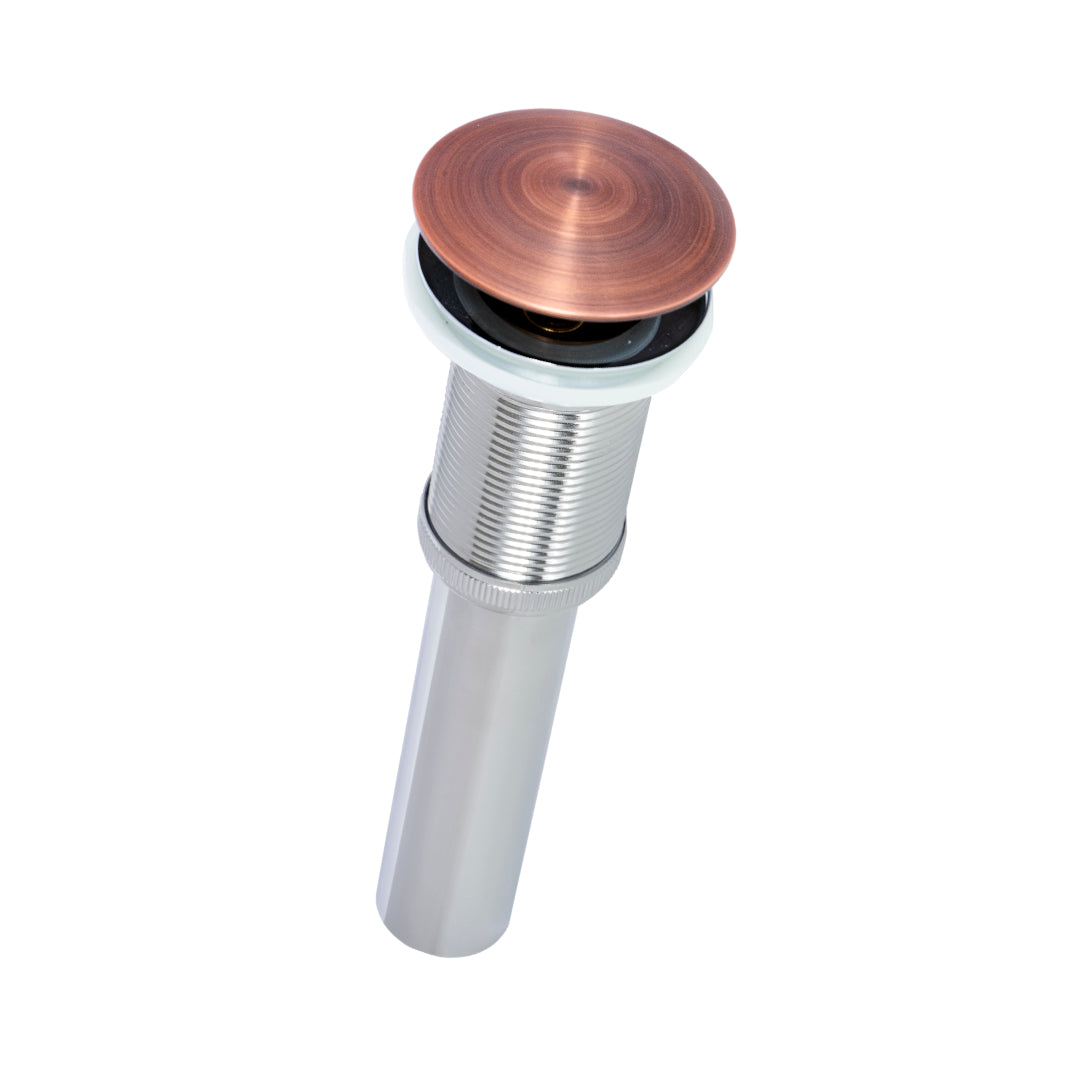 DESAGÜE PARA LAVAMANOS TIPO HONGO CON TAPA PUSH DORADO