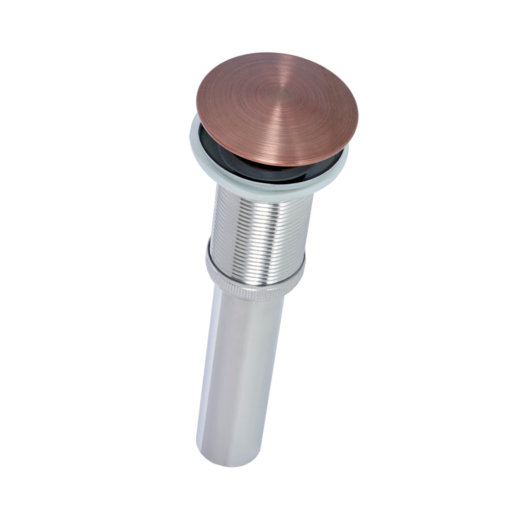 DESAGÜE PARA LAVAMANOS TIPO HONGO CON TAPA PUSH DORADO