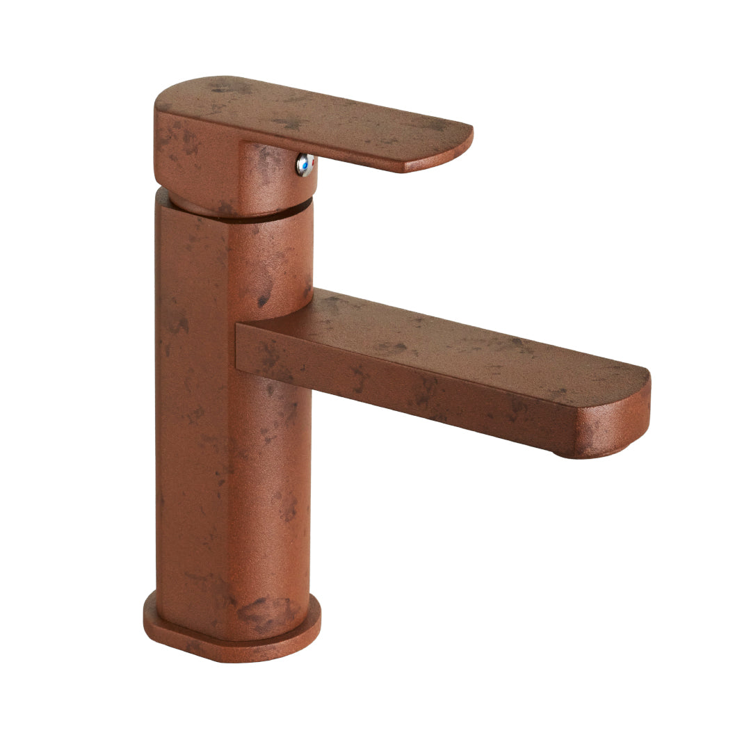 GRIFERÍA CON MEZCLADOR LAVAMANOS CON AIREADOR MONOCONTROL CUERPO MEDIO CASTELLO BRONCE SATINADO
